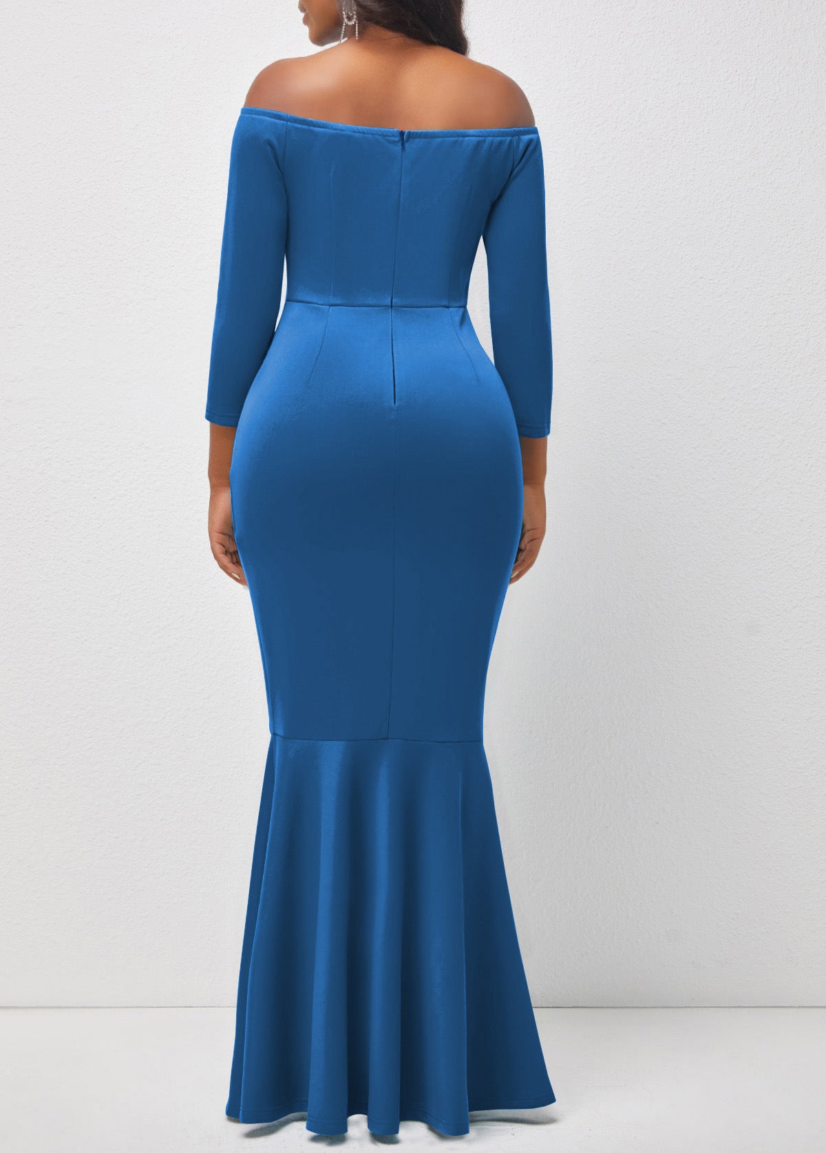 Sexy Fashion Solid Off Shoulder Slit Women's Evening Dress 12