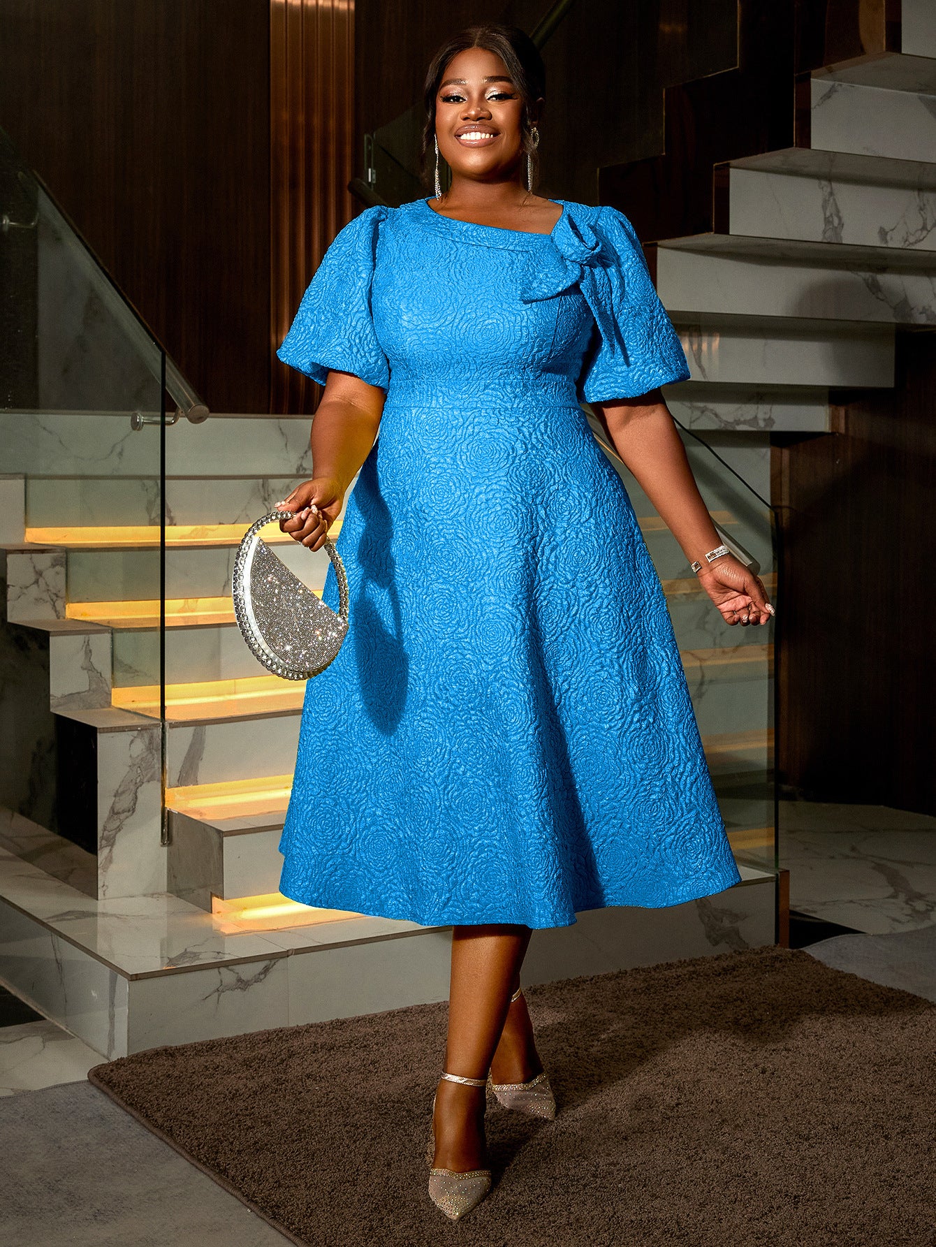 Jacquard Plus Size Fashion Formal Party A-Line Dress 11