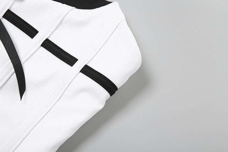 Women jacquard Lace-Up herringbone Strapless Top and Bodycon skirt two-piece set 15