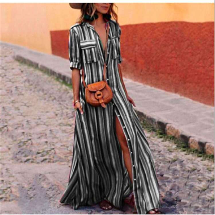 autumn bohemian style women's long dress 4