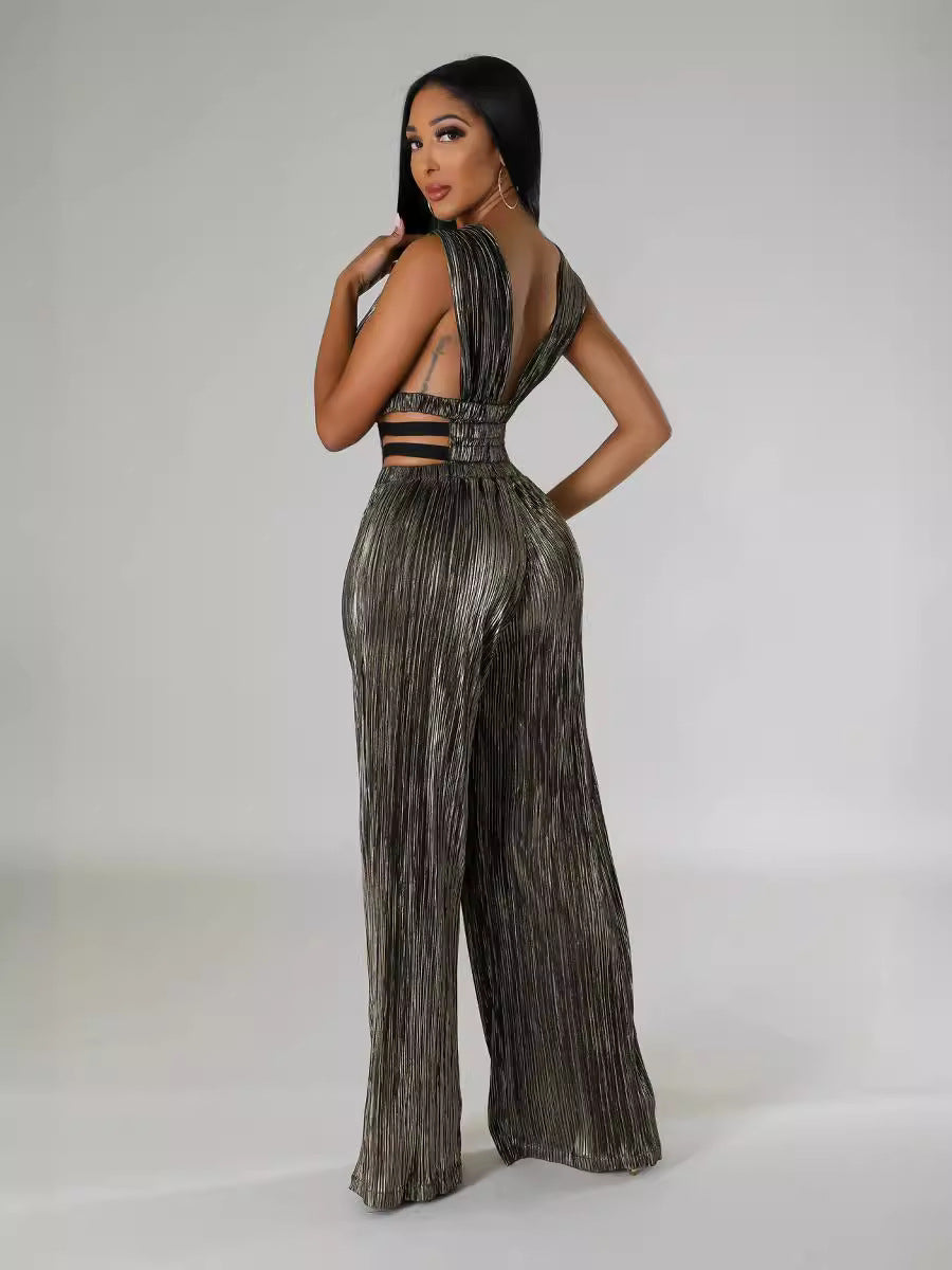 Women's V-Neck Sexy High Waist Tight Fitting Jumpsuit 6