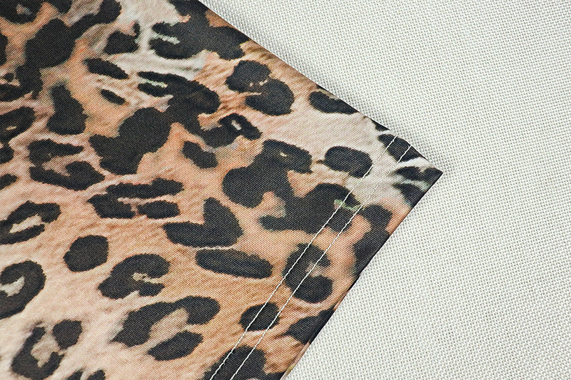 Women's Leopard Print Deep V-Neck Sleeveless Low Back Long Dress 14