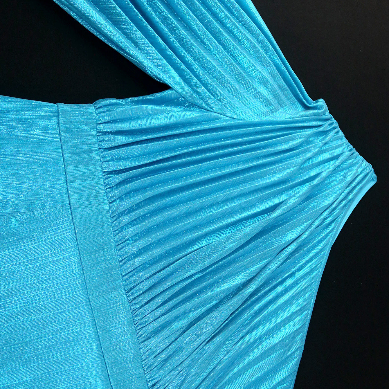 One-Shoulder Pleated Sleeve Formal Party Dresses 5