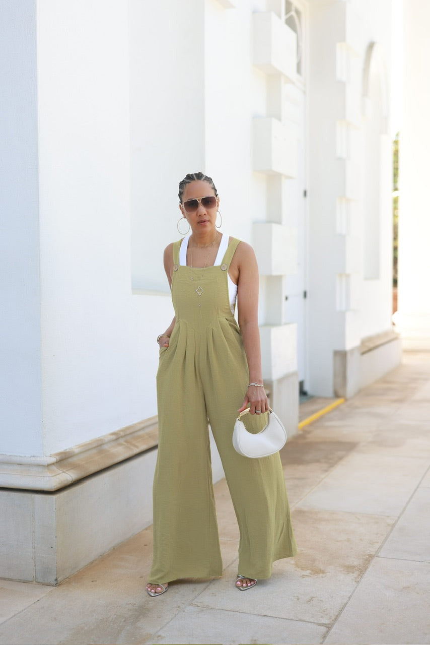 Women's Solid Color Women's Overalls Wide Leg Casual Jumpsuit 5