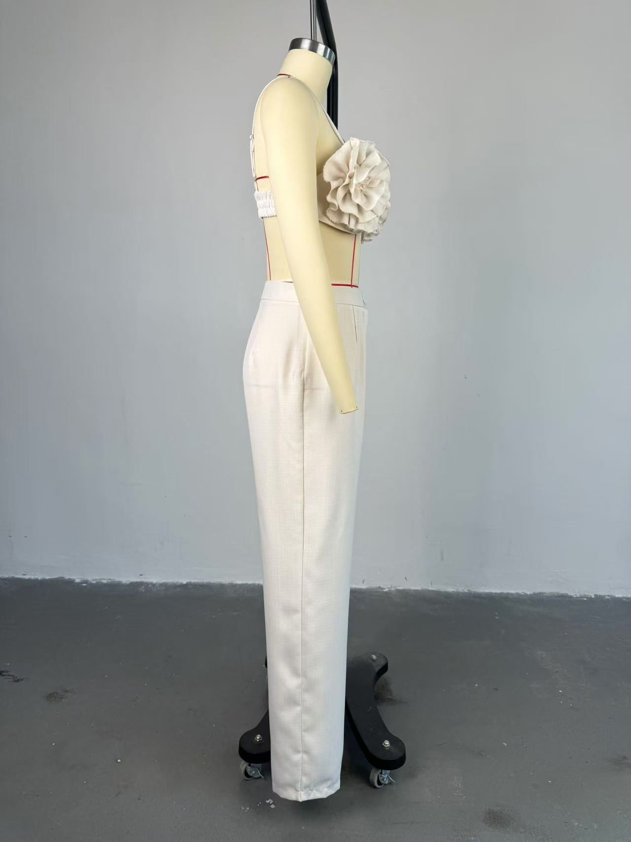 Women Fall Strapless Top and Pant Two Piece Set 13