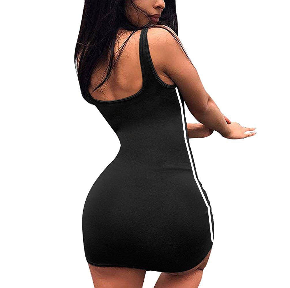 Women Striped Strap Sexy Bodycon Dress 8