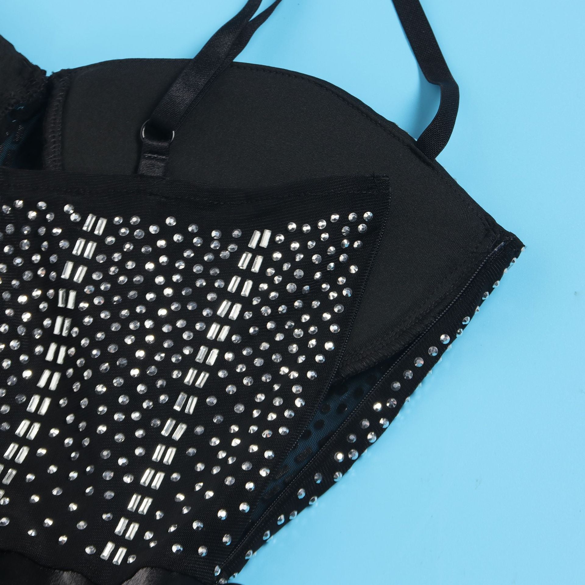 Women Sexy Beaded Stretch Camisole Cascading Ruffles Dress Tutu 65