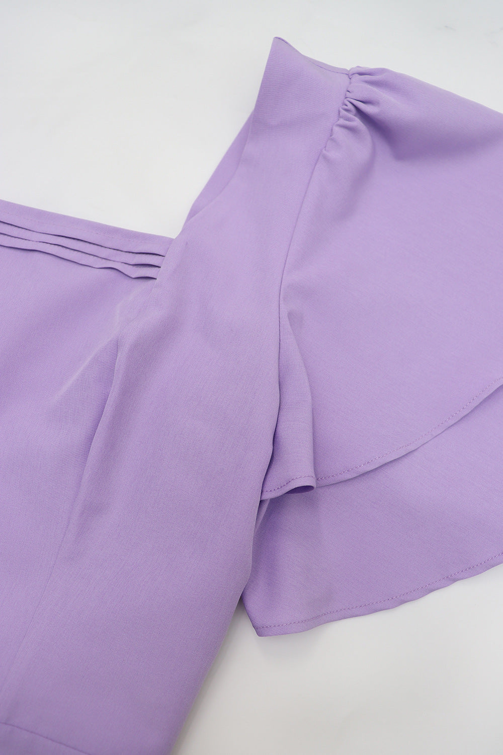 Women's Casual Ruffle Sleeve Slim Waist Button-Down A-Line Dress 6