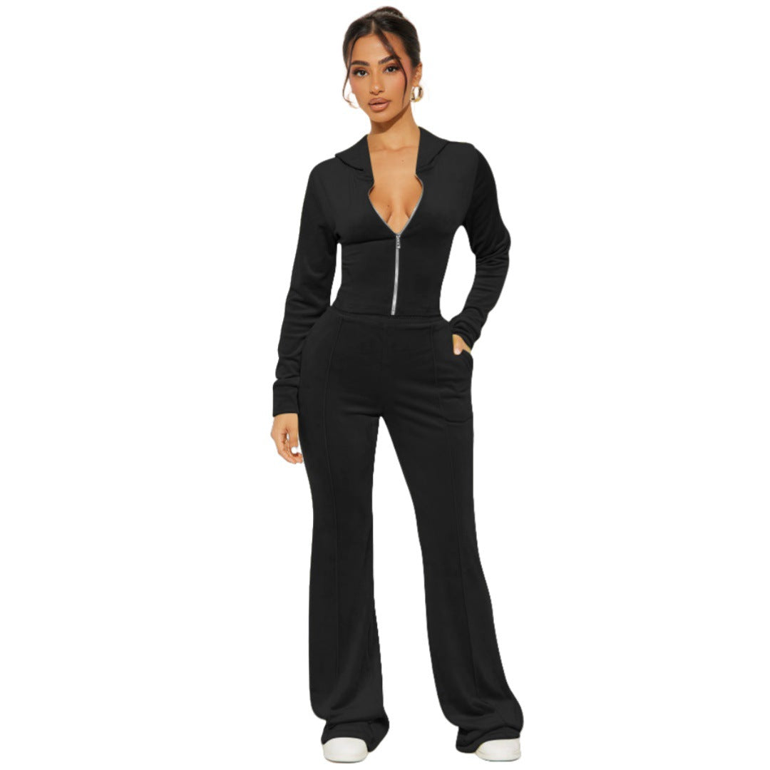Fashion Casual Hooded Velvet Two-piece Set Women's Tracksuit 5