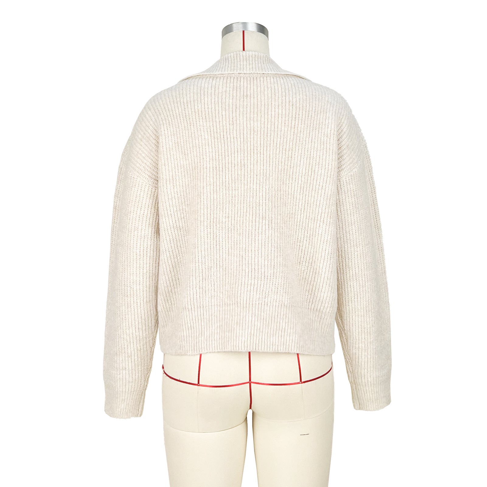 Women's Turndown Collar Loose Pullover Knitting Sweater 8