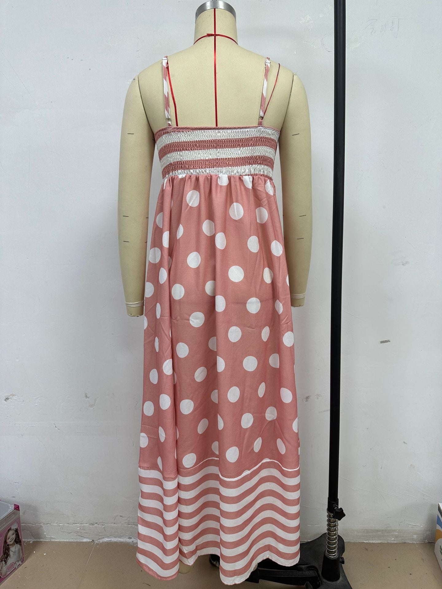 Summer Fashion Print Low Back Strap Sexy High Waist Long Dress 10
