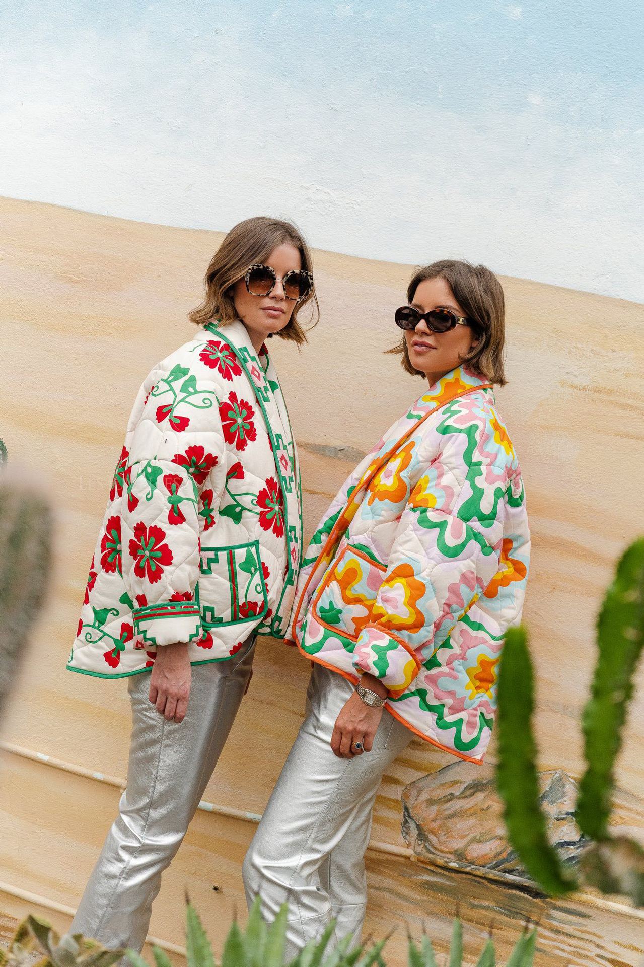 Autumn And Winter Turndown Collar Fashionable Printed Cotton-Padded Jacket 7