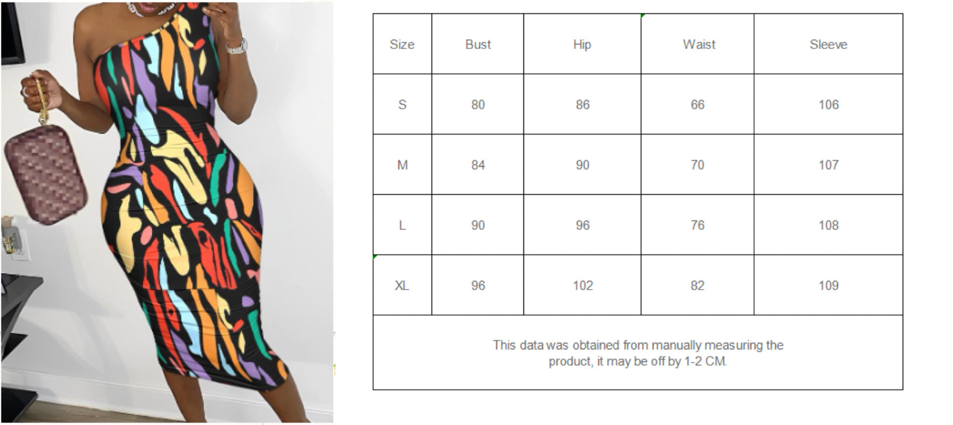 Women's Chic Elegant Slash Shoulder Printed Hollow Low Back Tight Fitting Bodycon Dress 7