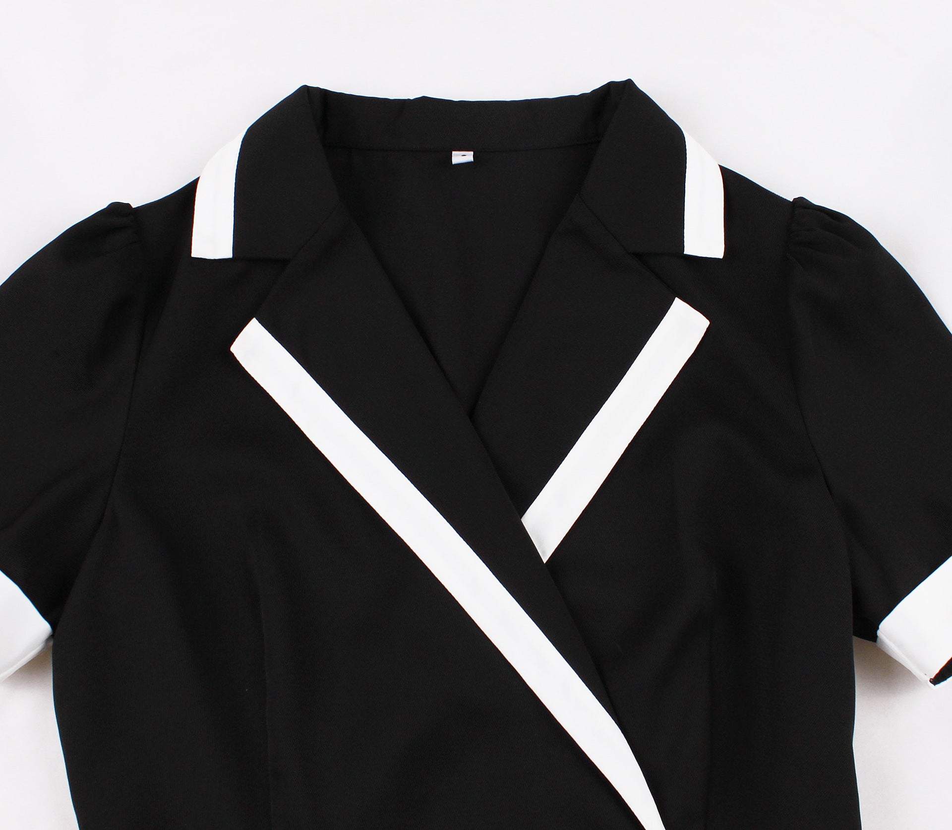 Women's Color-Block Retro Chic Slim Waist Blazer Dress with Pockets 6