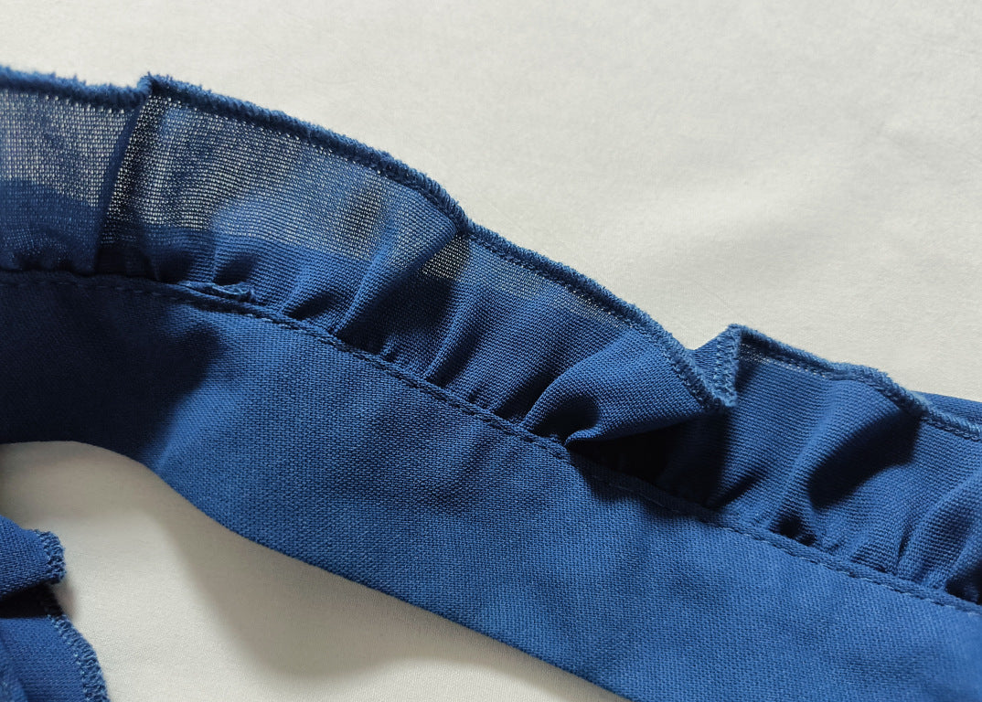 Women solid sleeveless V-neck Ruffle Edge dress 15