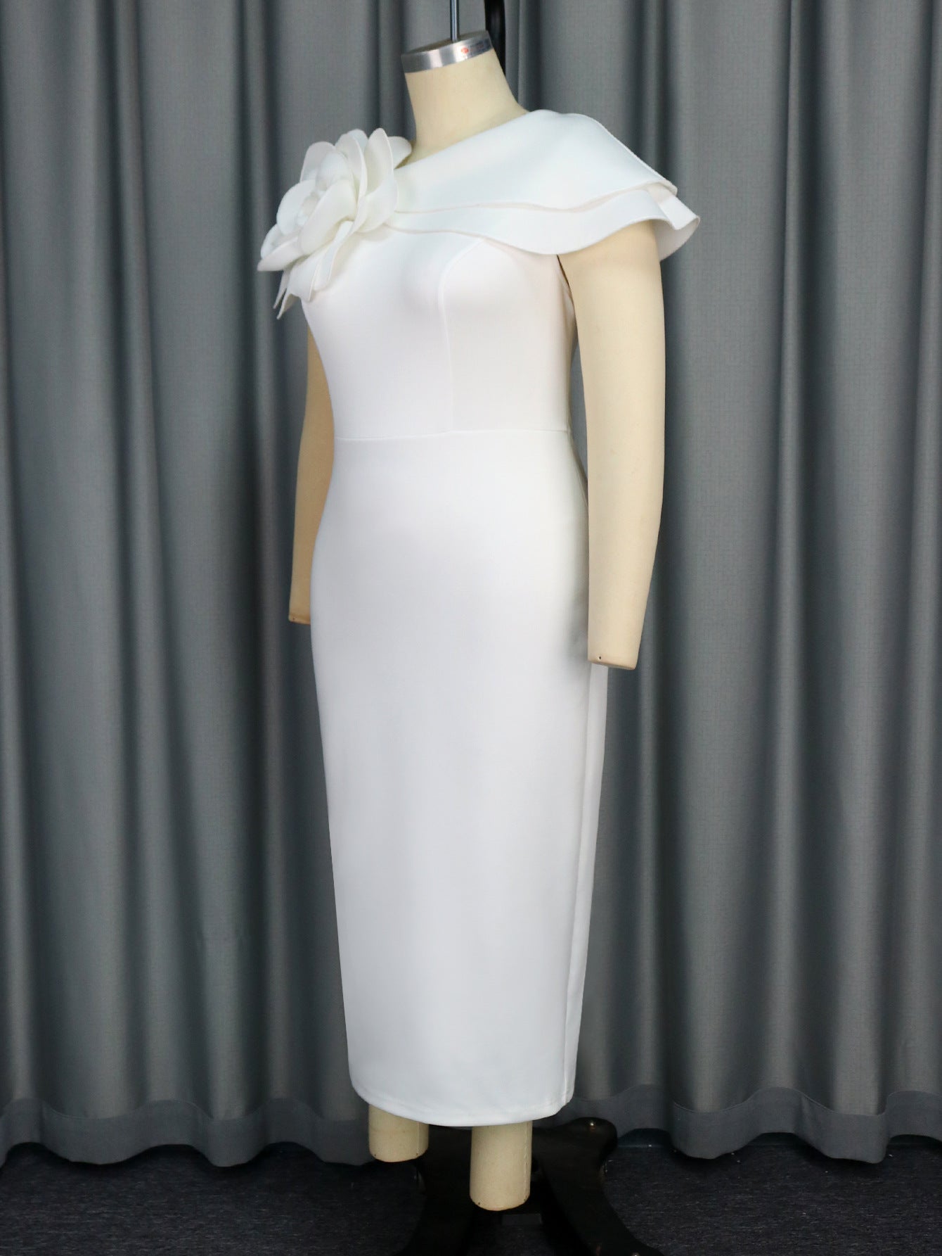 Women Formal Party Round Neck Sleeveless Floral Dress 8