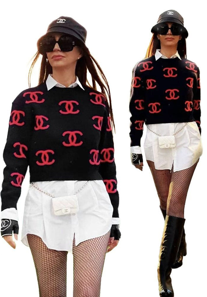 Women's Winter Fashion Sweater Round Neck Long Sleeve Top