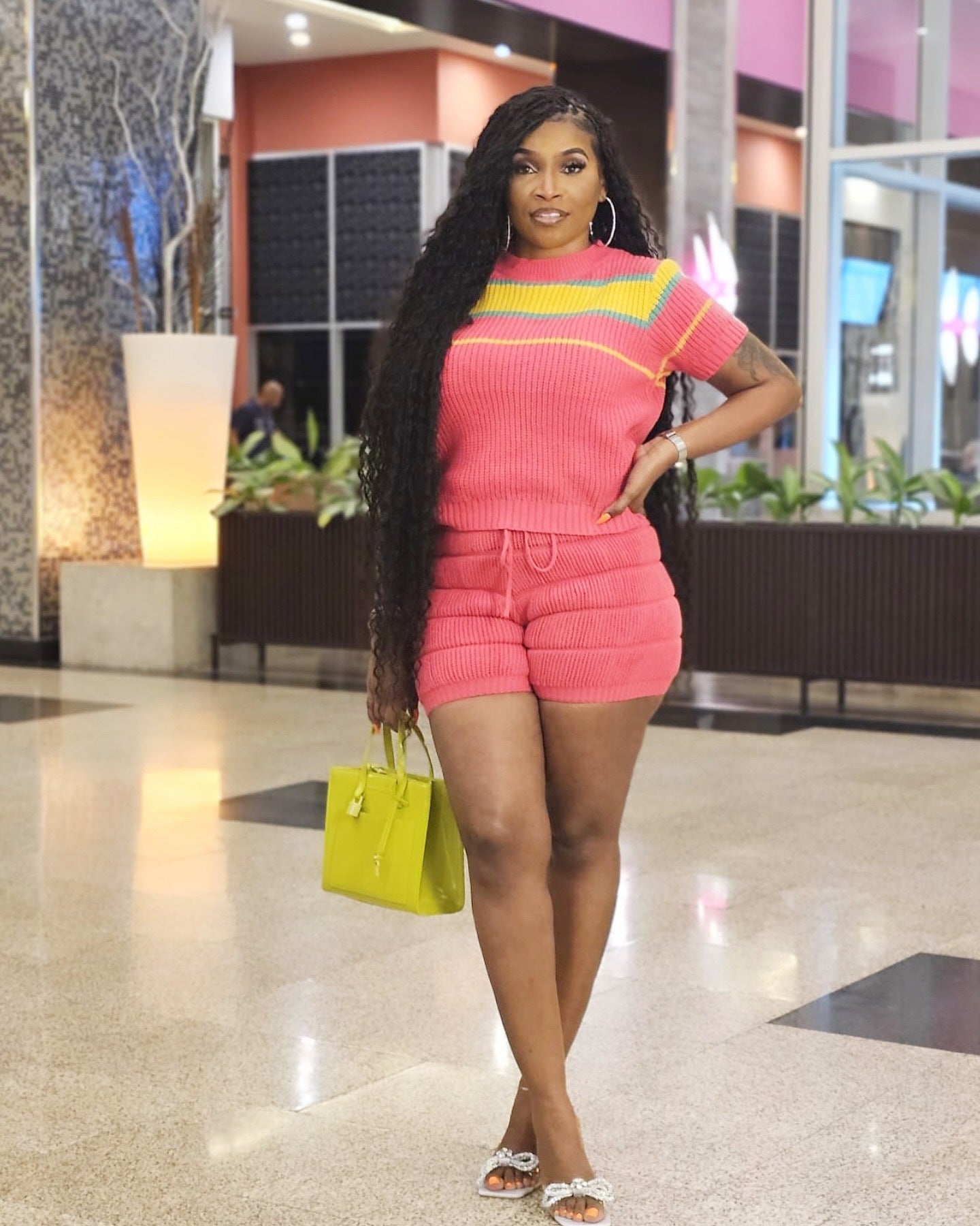 Women's Sweater Fashion Casual Shorts Two Piece Set 3