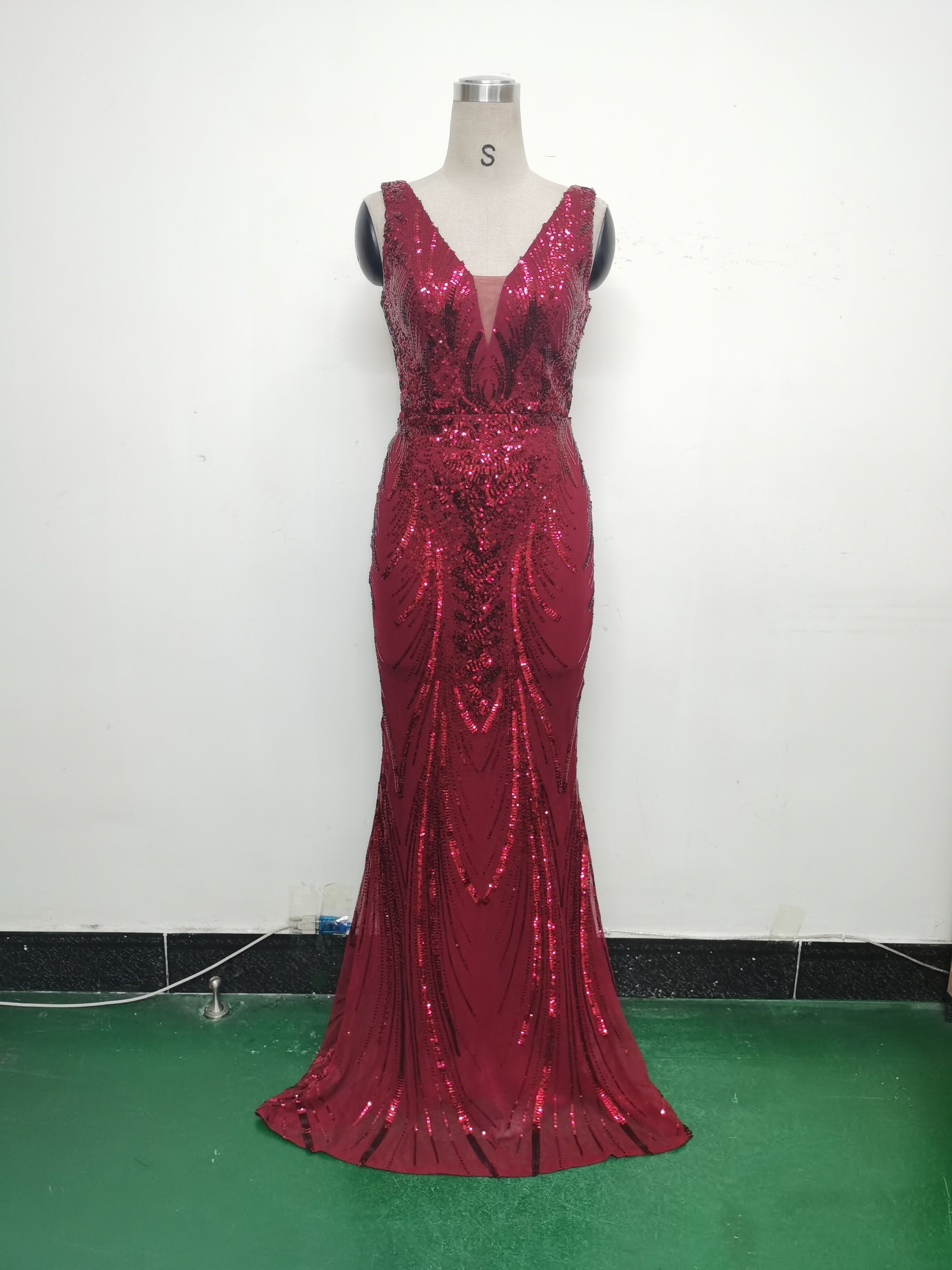 Women Beaded Beaded Sequin Evening Dress 26