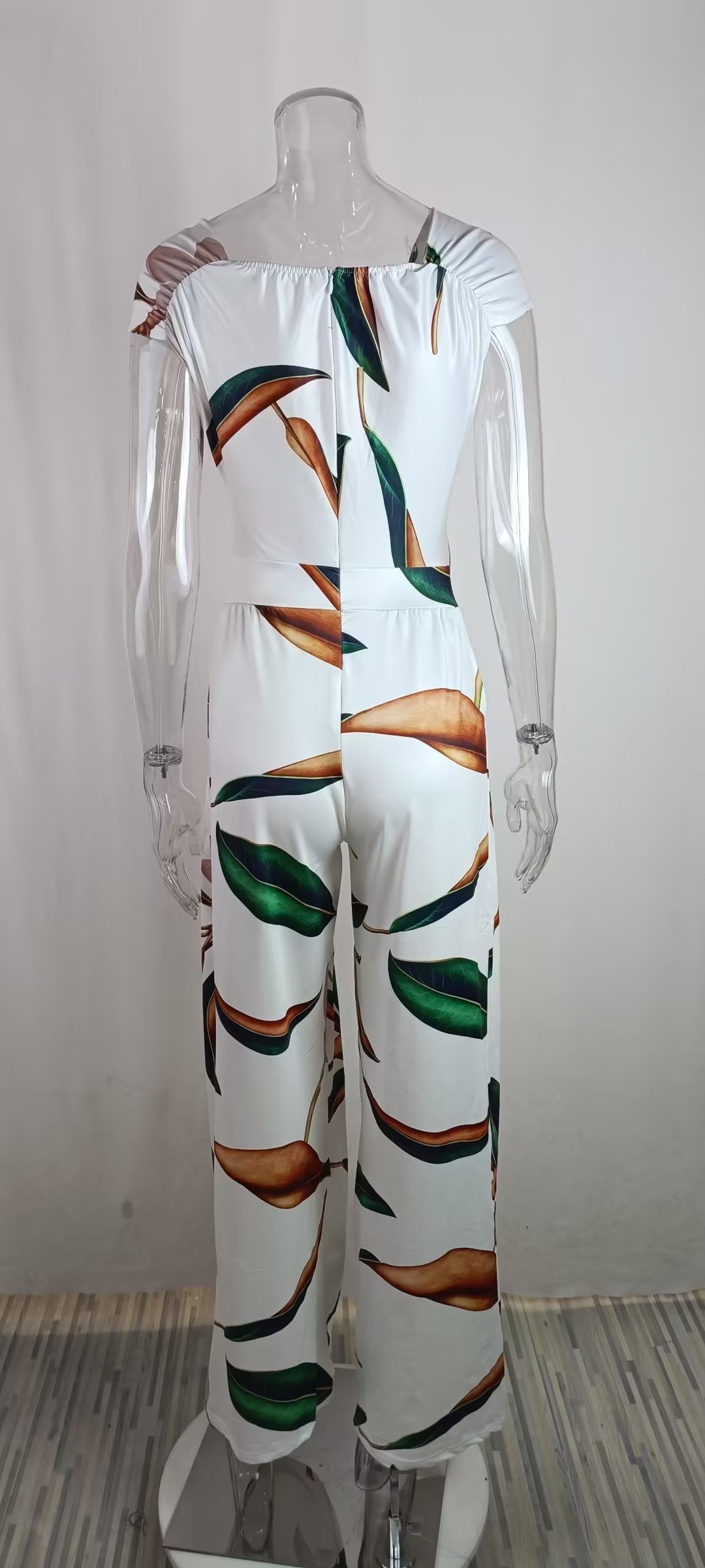 Summer Women's Fashion Chic Trendy Printed Wide Leg Jumpsuit 27