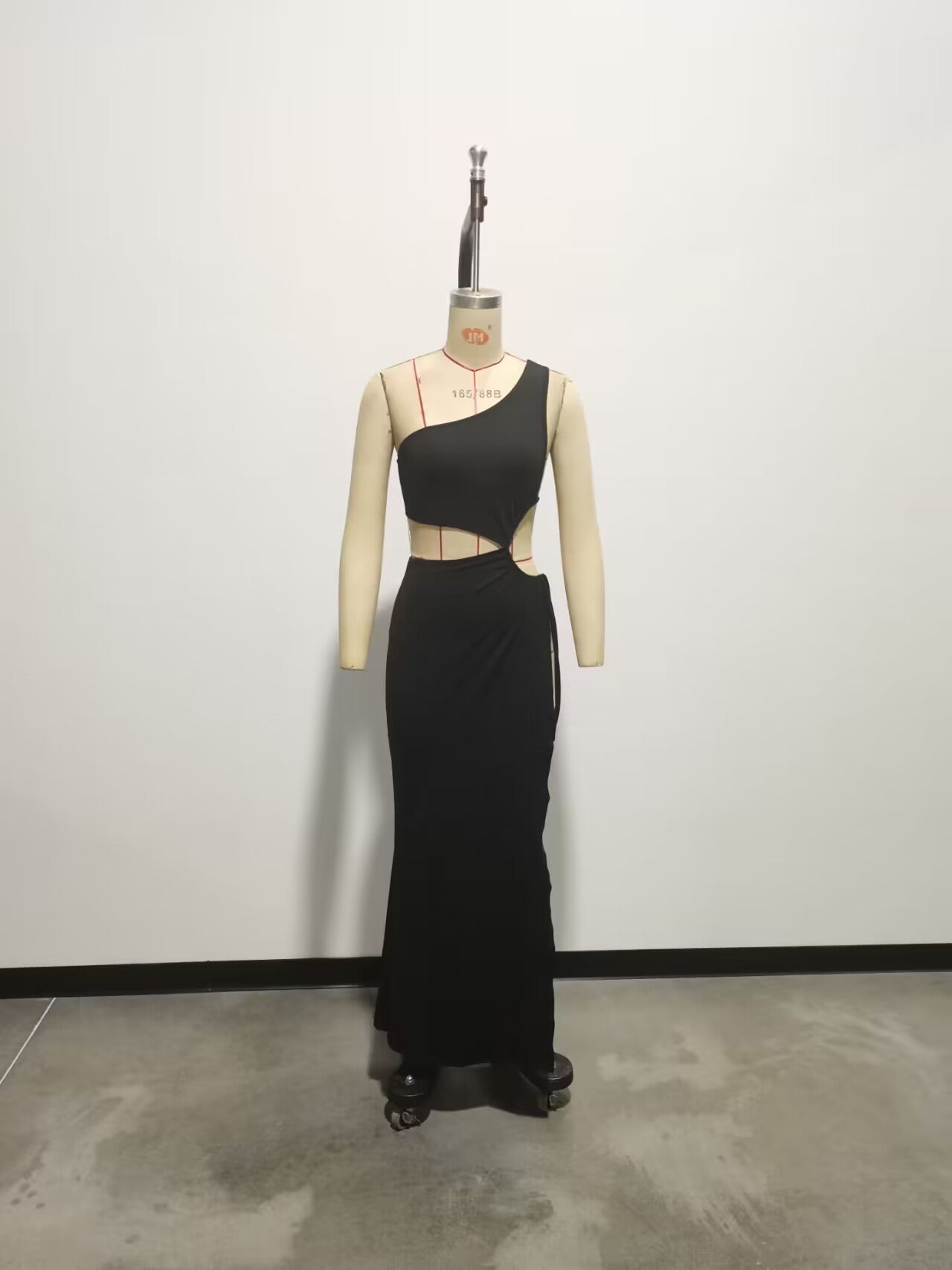 Summer Sexy Solid Color One-Shoulder Slit Long Dress 5