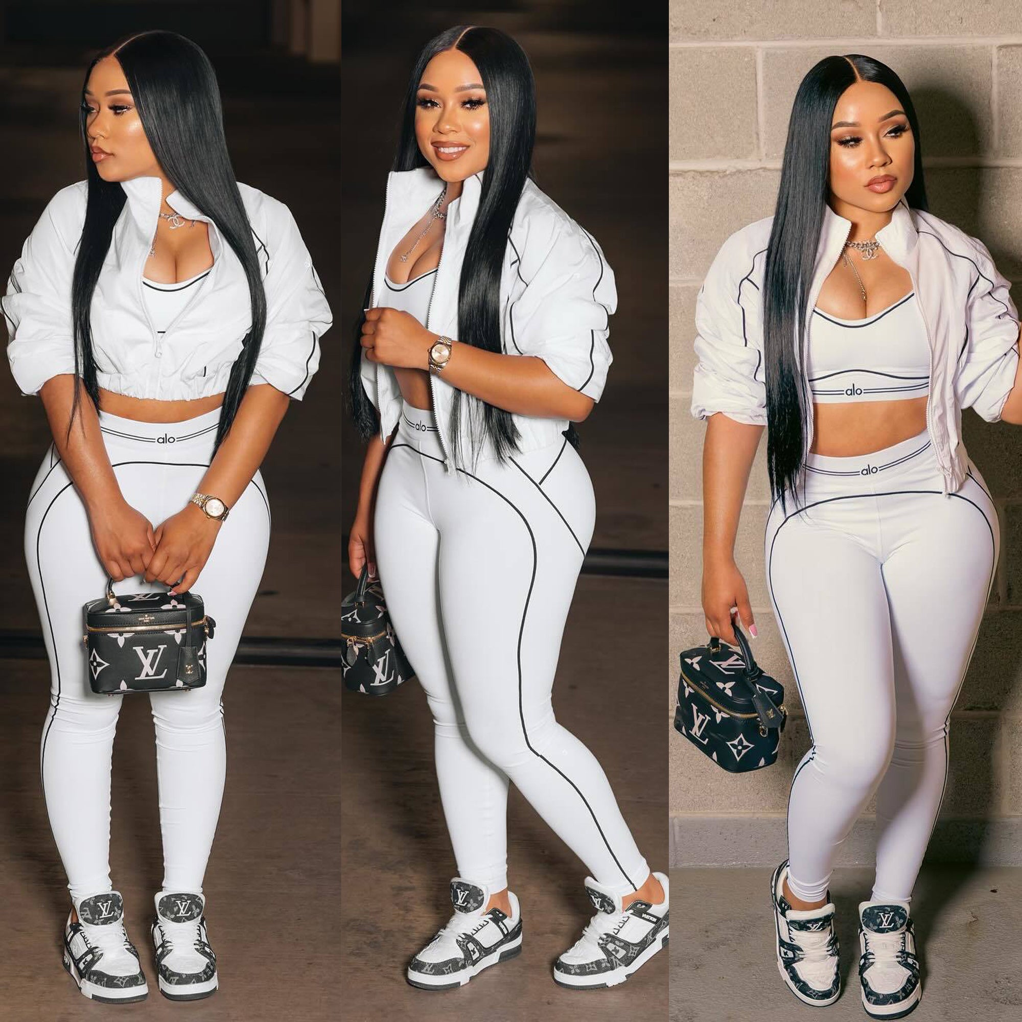 Women's Spring Summer Autumn Fashion Striped Loose Casual Sport Jacket 3