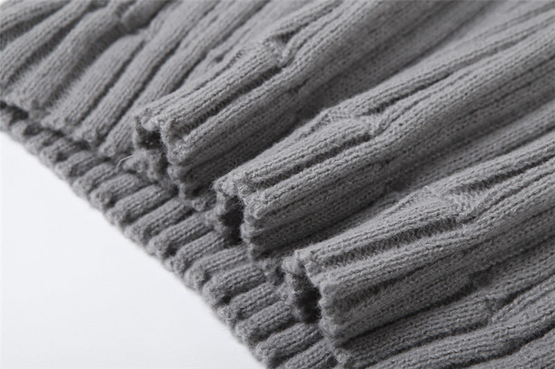 Women Off Shoulder Long Sleeve Loose Solid Knitting Sweater 37