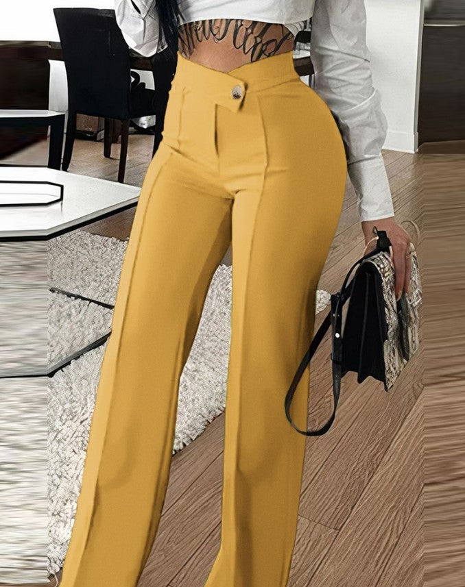 Autumn High Waist Fashion Casual Straight Women's Pants