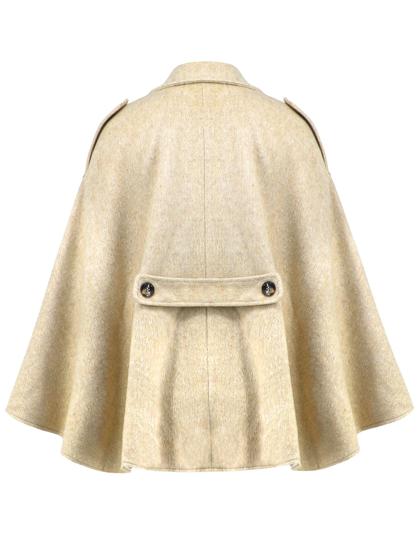 Women Winter Turndown Collar Cape Coat 11