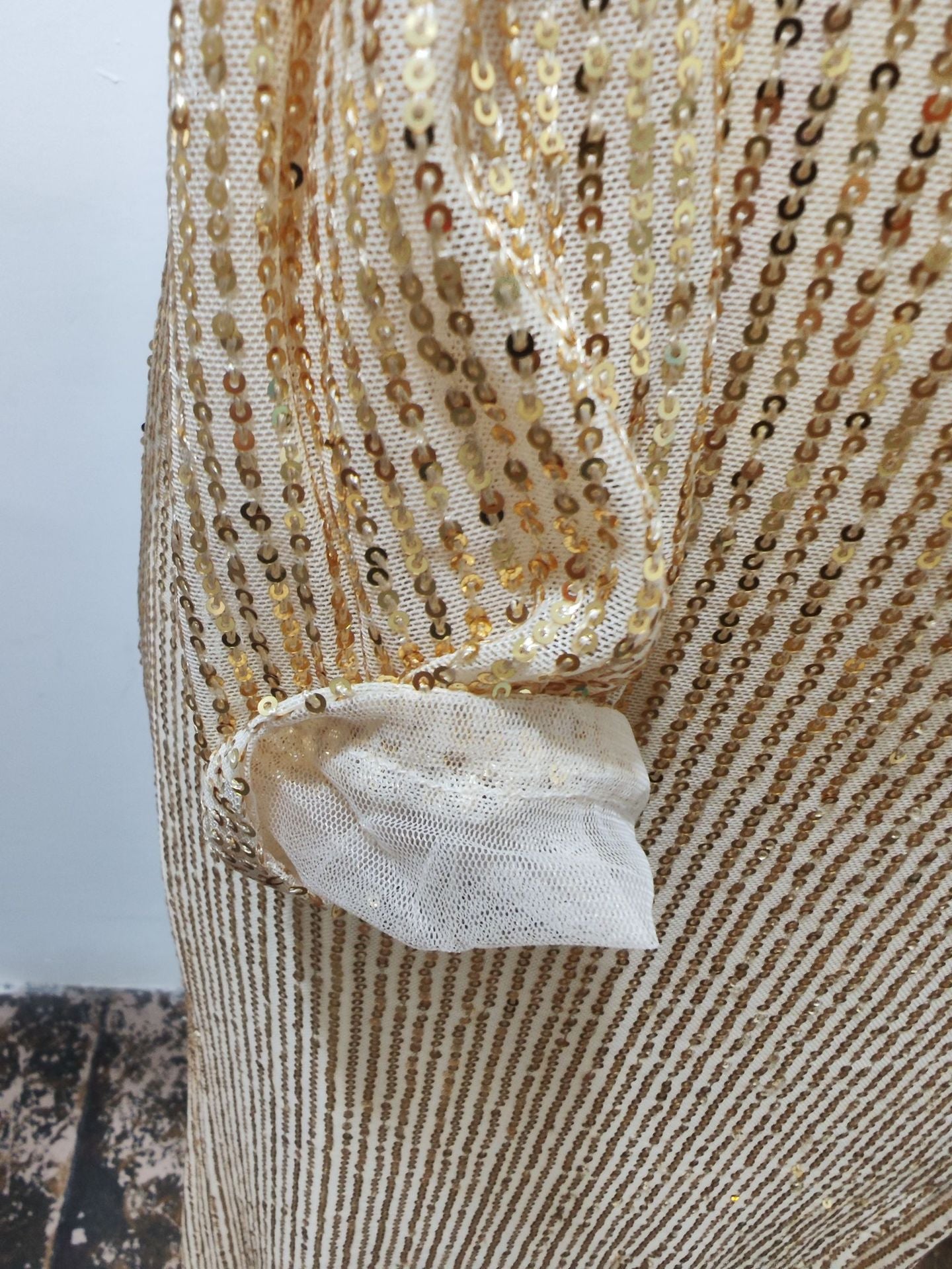 Long Sleeve Slit Sequined Evening Gown 13