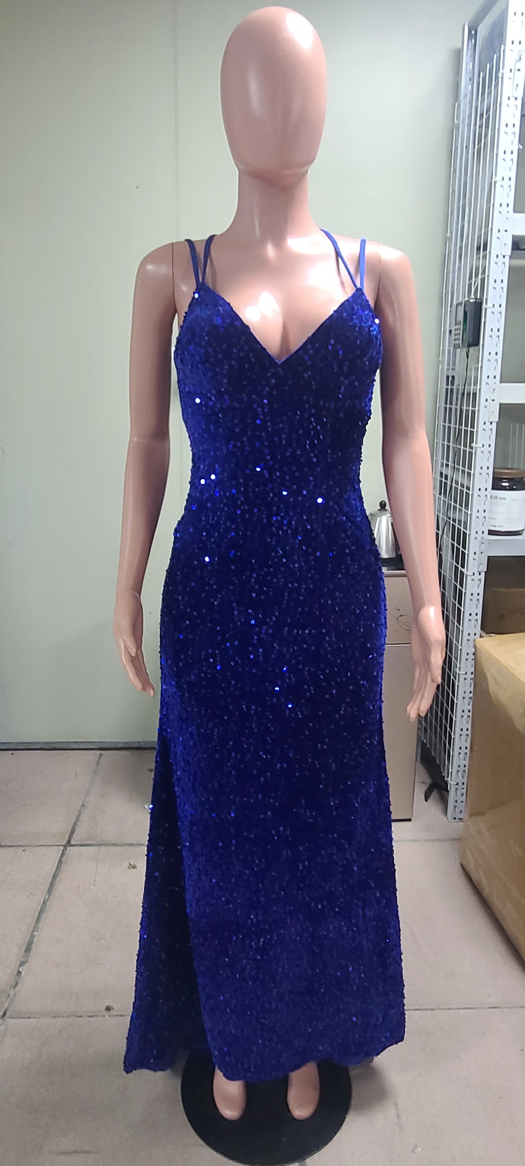 Women sequined ball Bodycon fishtail V-neck party evening dress（Processing time need 3-6 days） 18