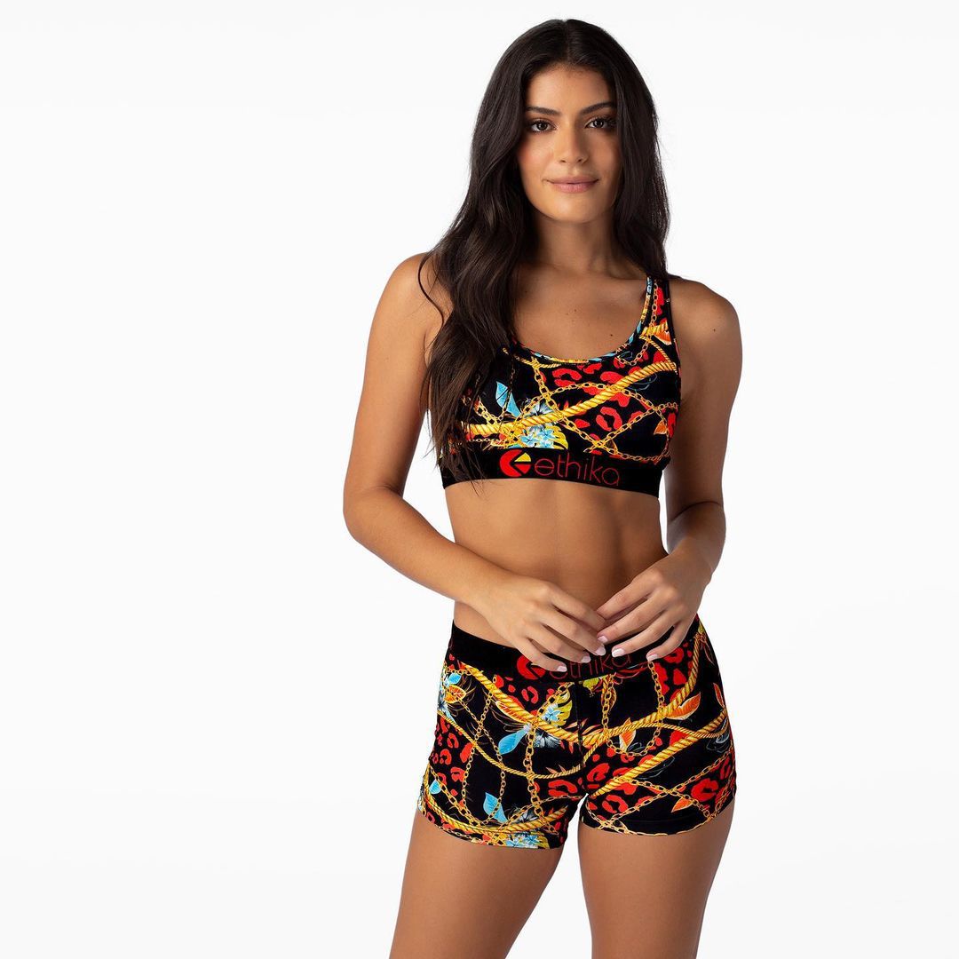 Women's Spring/Summer Slim Style Printed Sports Two-Piece Shorts Set 5