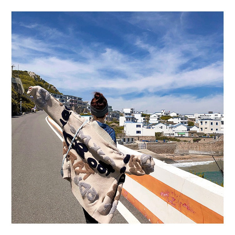 Women Fall/Winter Style Casual Button V-Neck Sweater 10