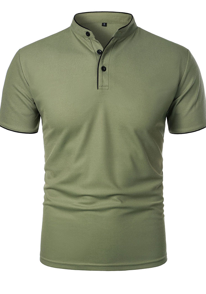 Men's Summer Solid Short Sleeve Polo T-shirt