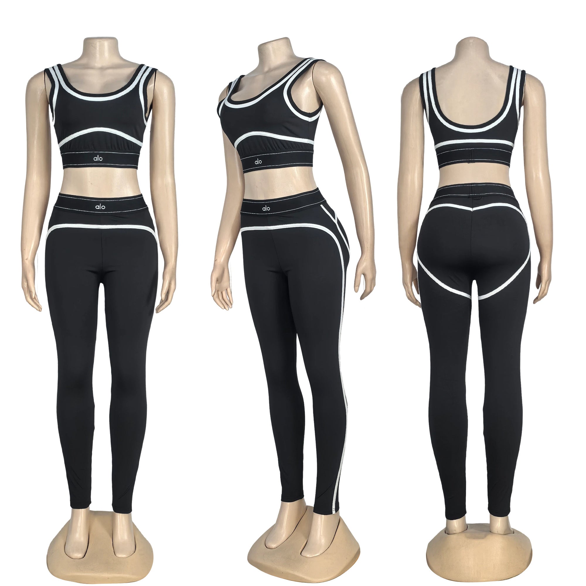 Women Sleeveless Fitness Tank Top Two-Piece Set 5