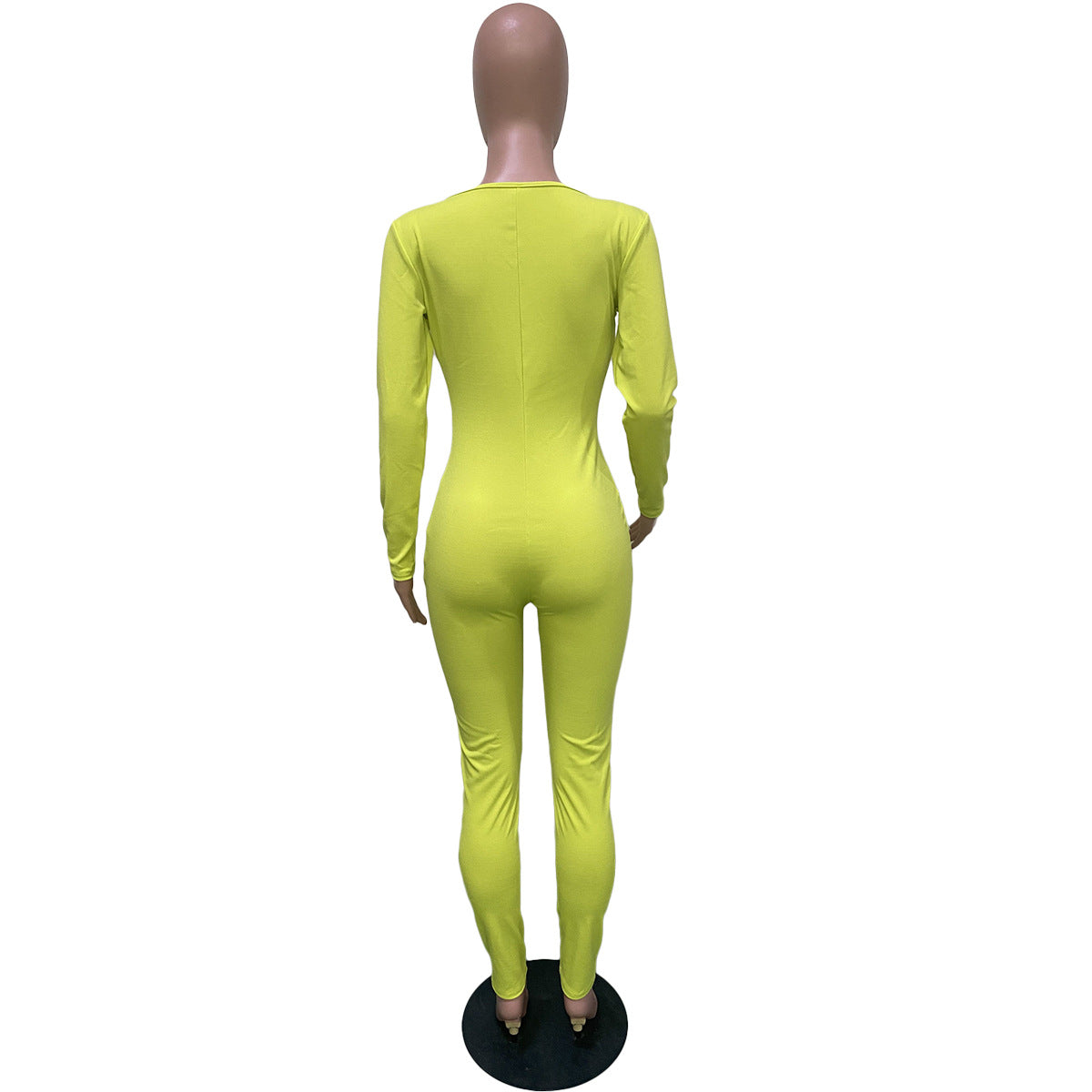 Women's Autumn Solid Color Lace-up Cutout Jumpsuit 25