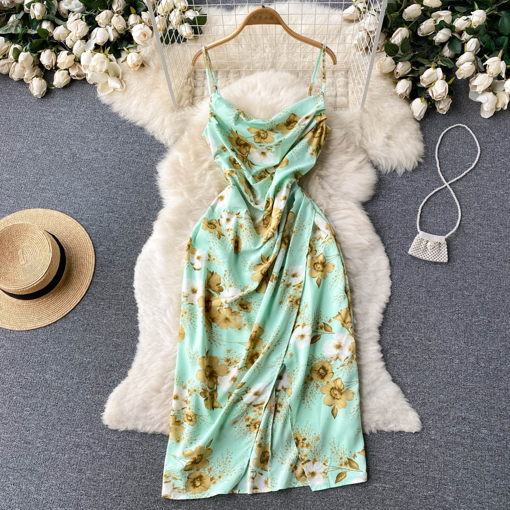 Women Summer Printed Bodycon Strap Dress 5