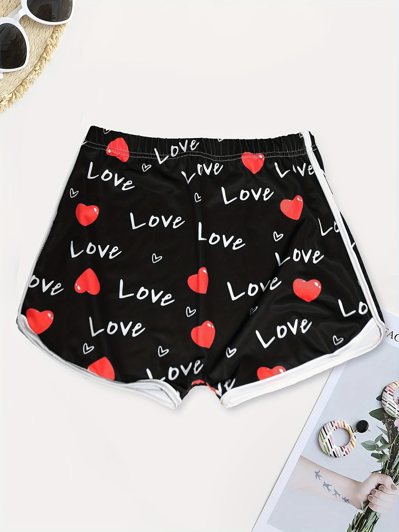 Heart Letter Printed Sexy Shorts