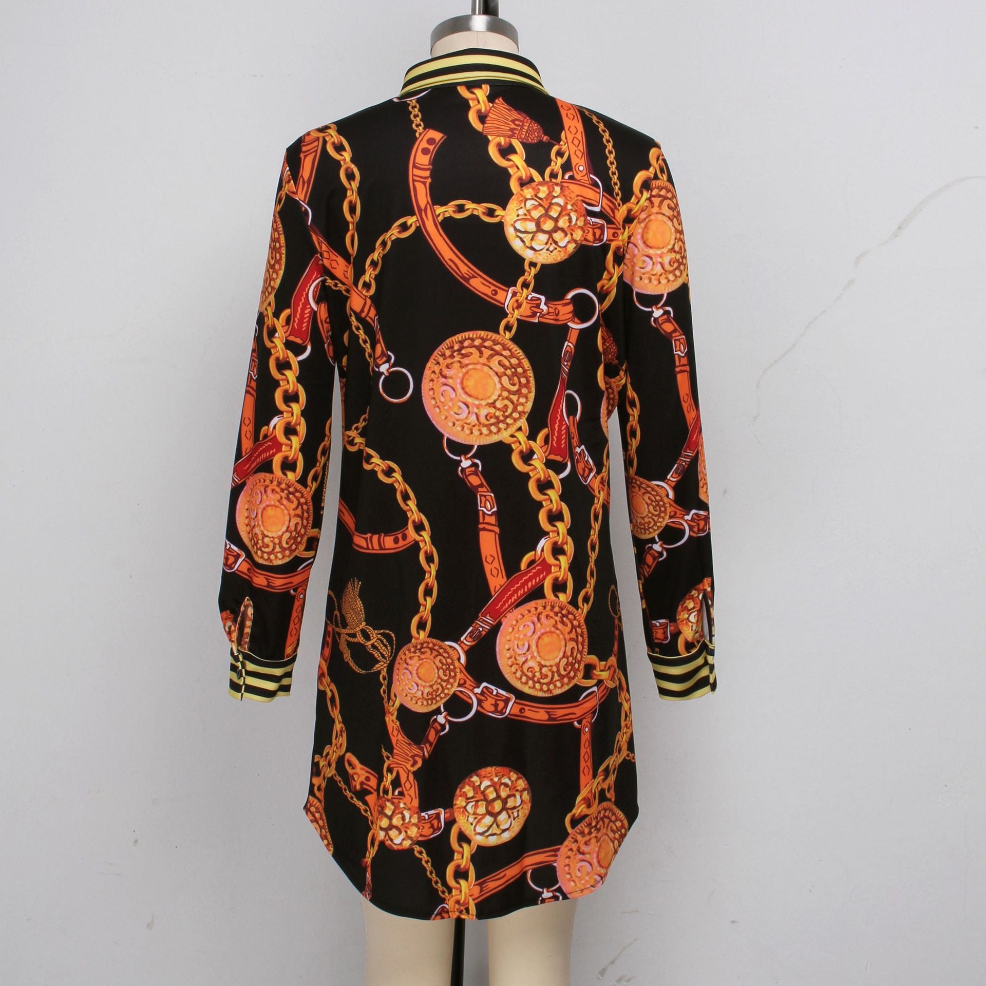 Fashionable Print Casual Women's Shirt Dress 22