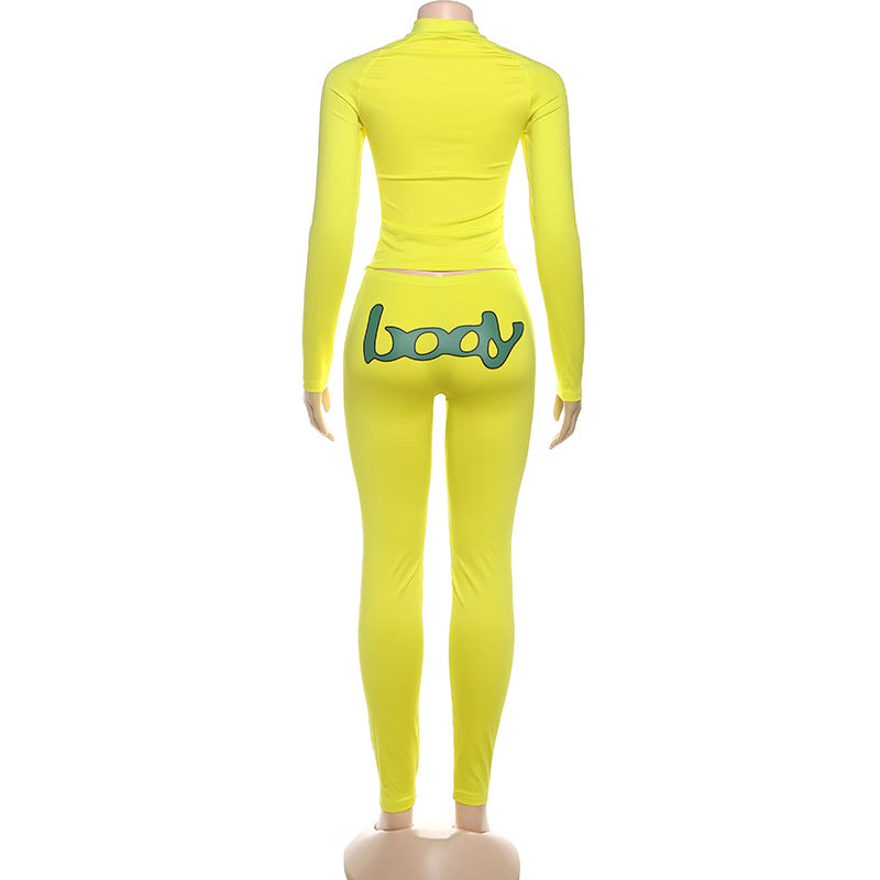 Women Fall Casual Printed Long-Sleeved Top and Pants Two-Piece Set 11