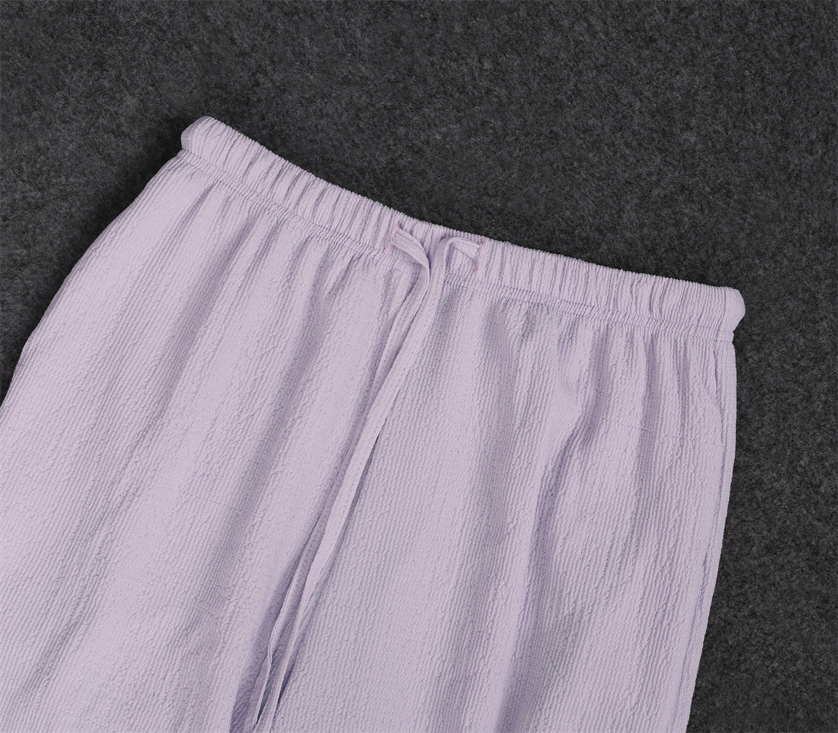 Women short-sleeved loose pleated v-neck shirt and trousers two-piece set 16