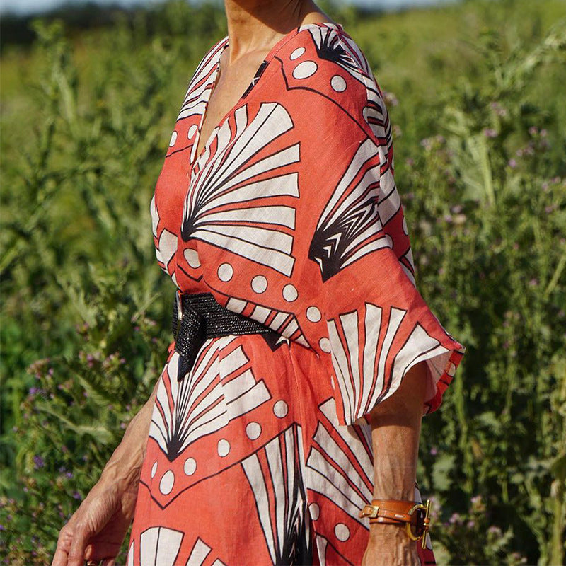 Spring Women's Fashionable Printed Shirt Straight Pants Two-Piece Set 3