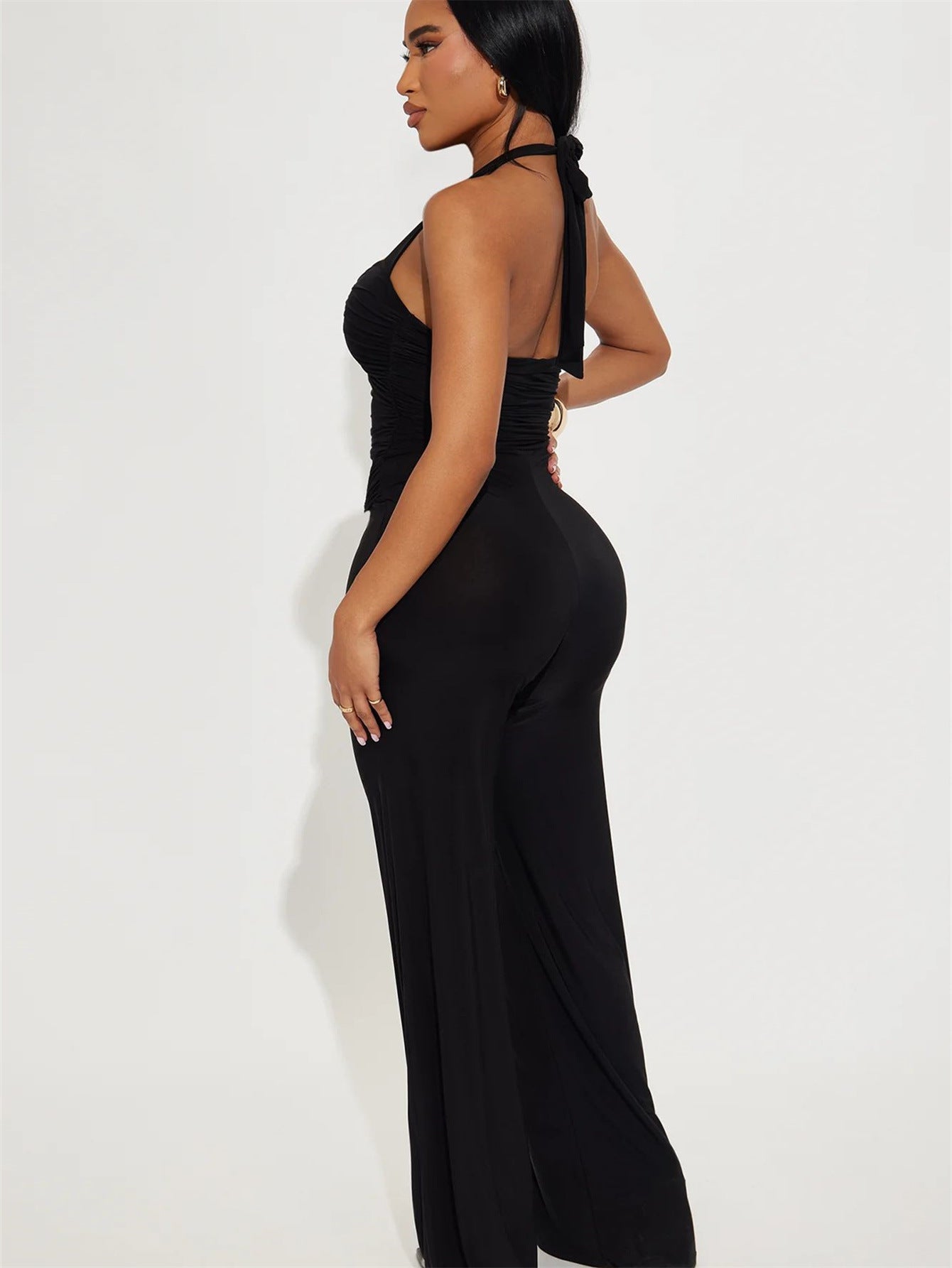 Women summer Halter Neck sleeveless Strapless sexy Jumpsuit 4