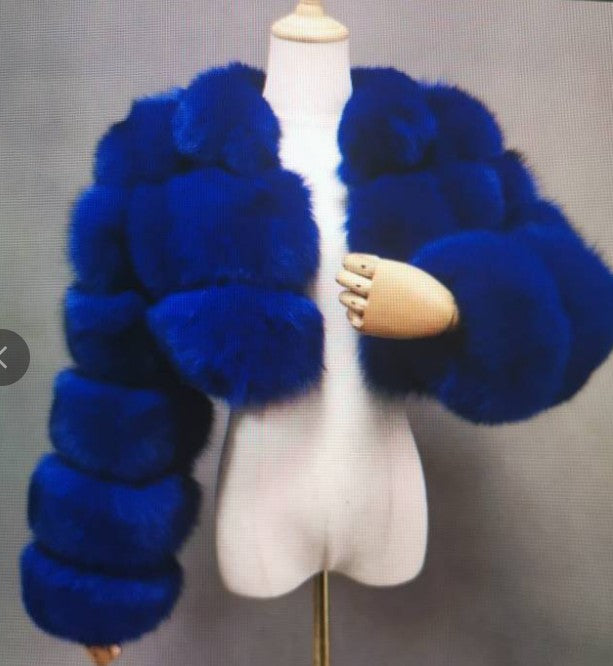 Long Sleeve Turndown Collar Faux Fur Women's Jacket 28