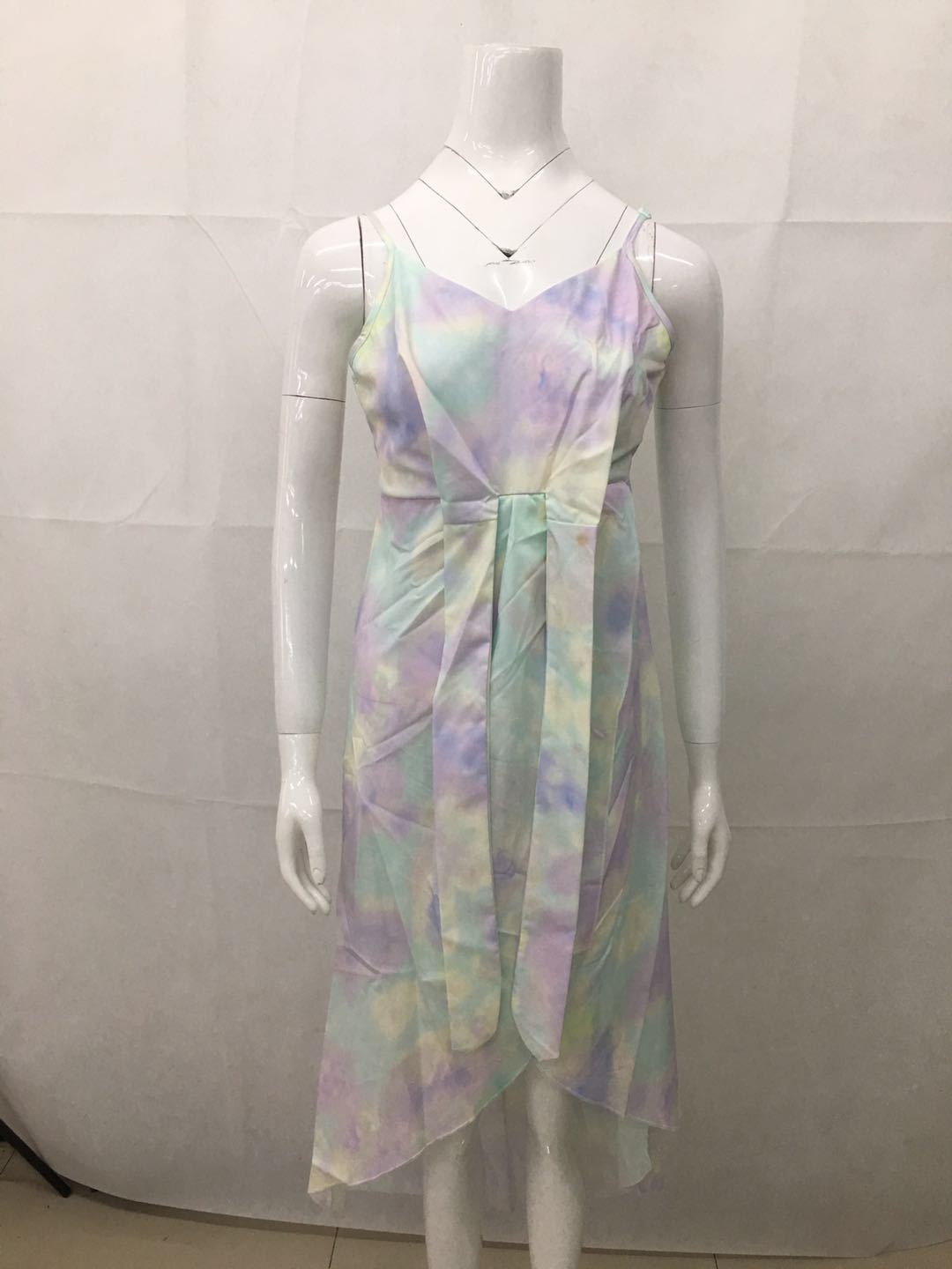 Women summer irregular tie-dye Backless suspender dress 10