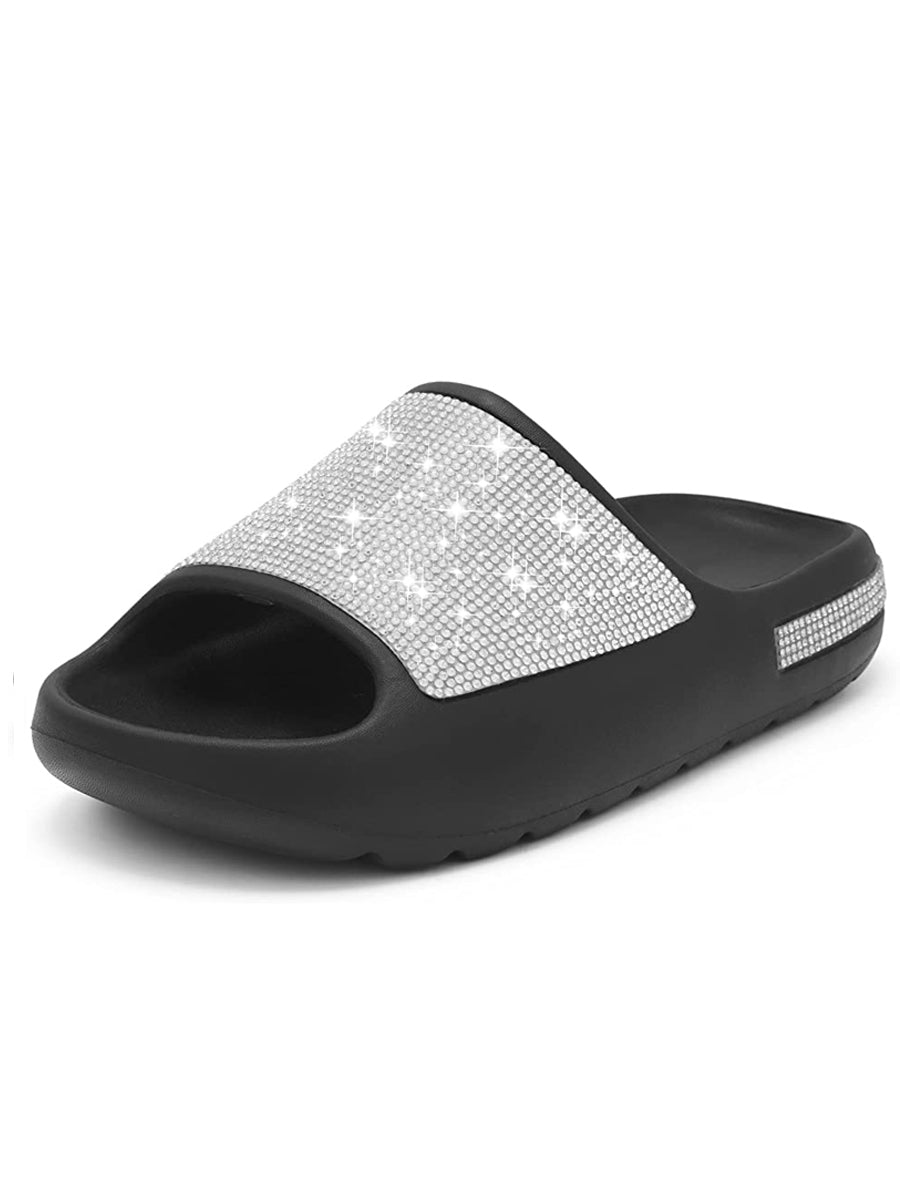 Women's Shoes Diamond Thin Flash Thick Bottom Slippers Sandals Slides Slipper 7