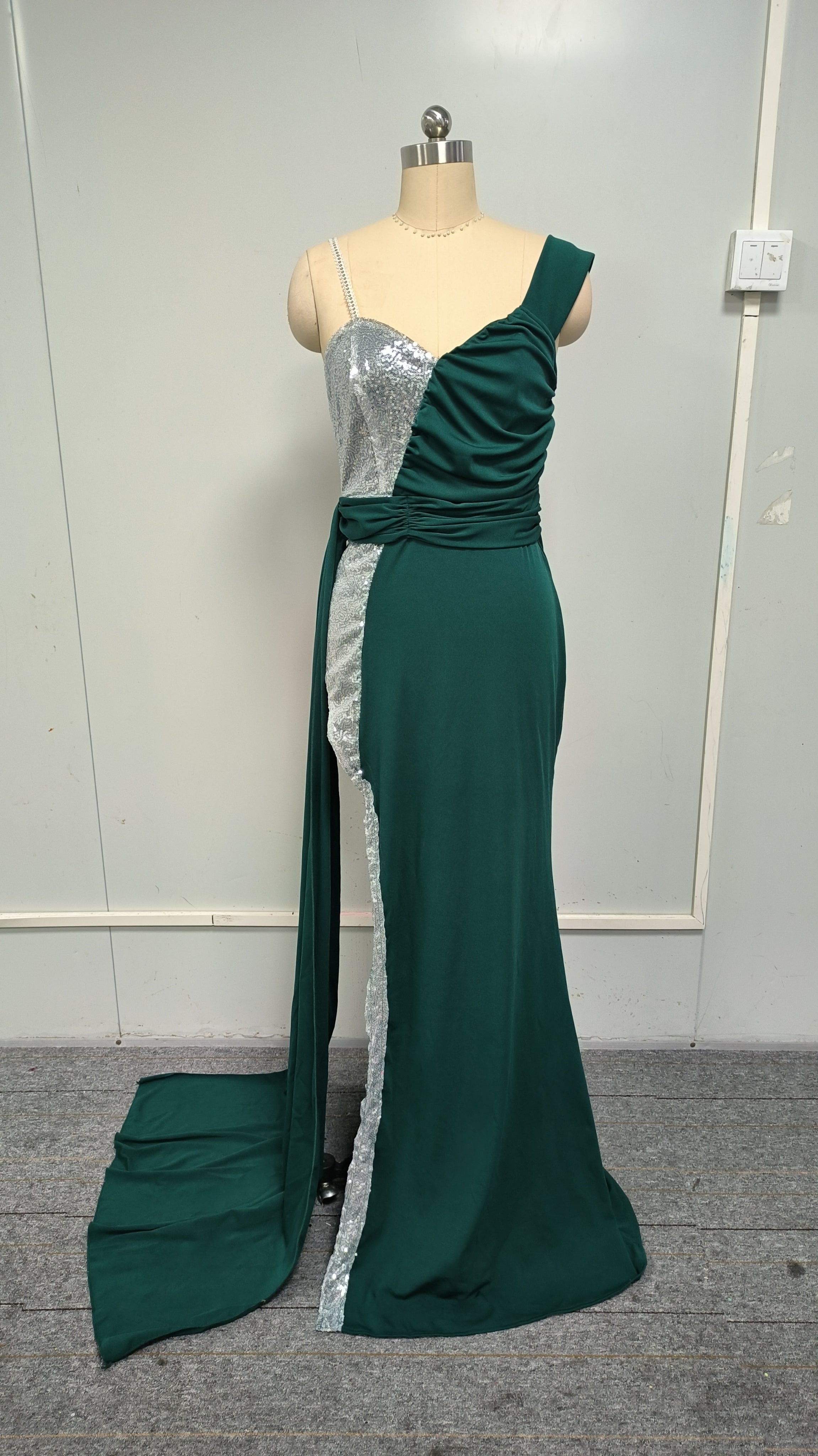 Women's Sexy Elegant Shiny Slit Evening Dress 8