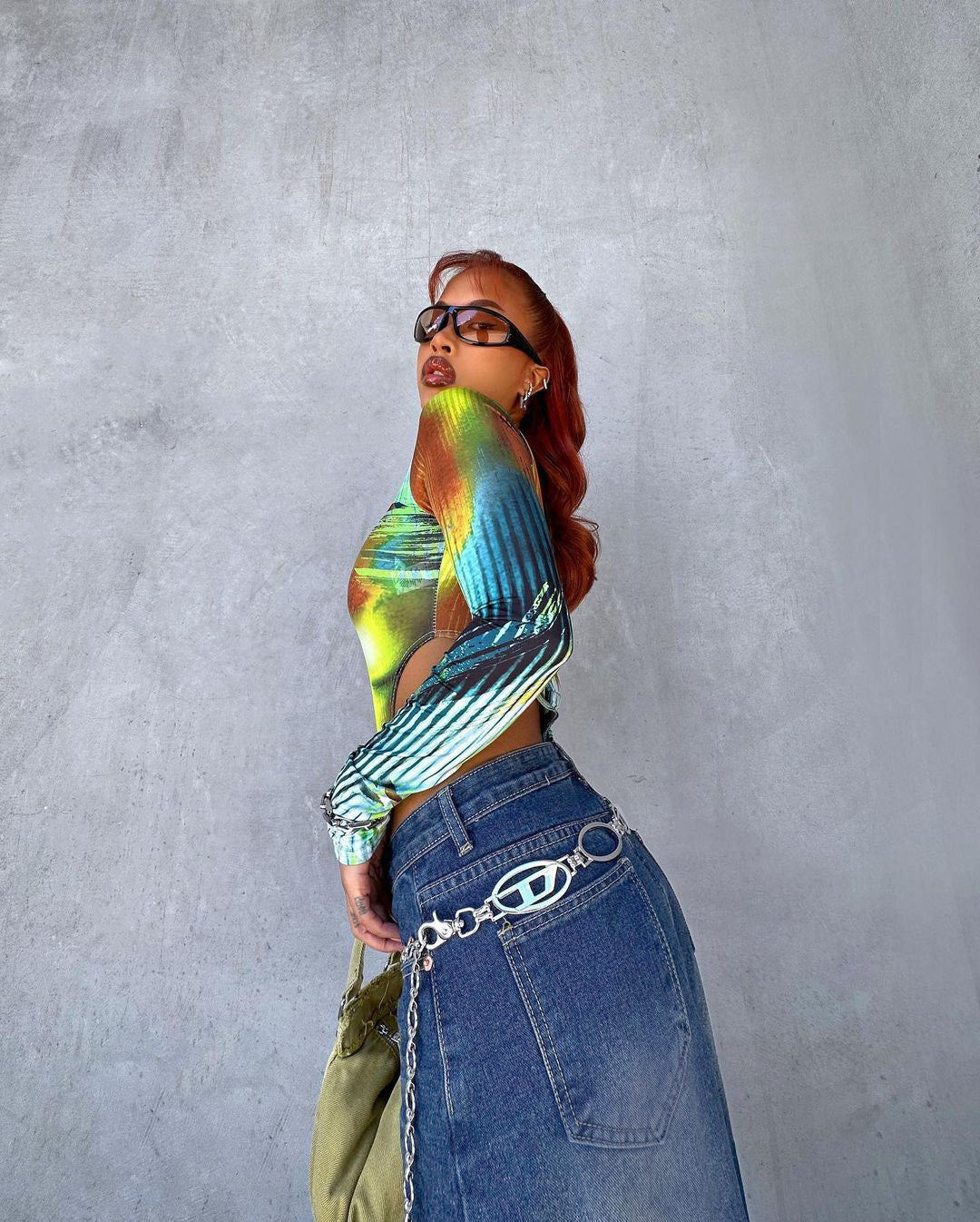 Casual Vintage Denim Long Skirt 4