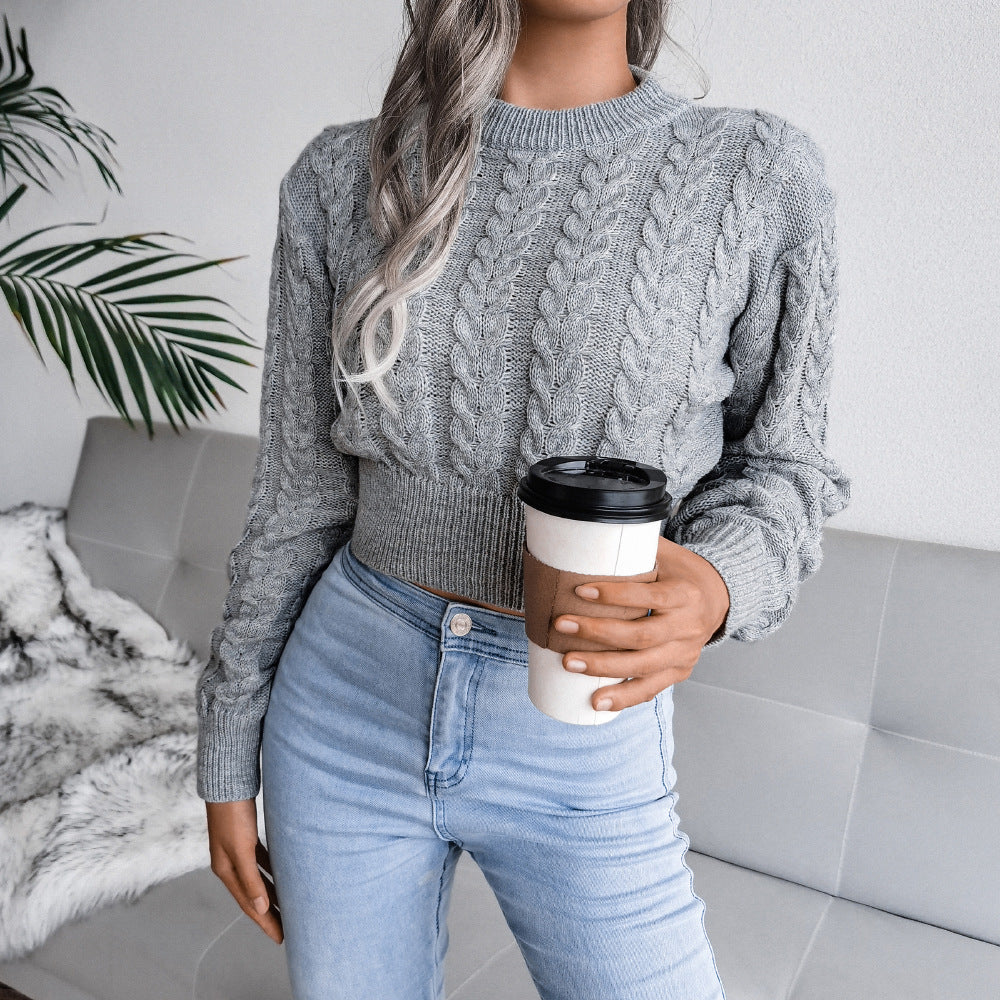 Women Autumn and Winter Twist Long Sleeve Sweater