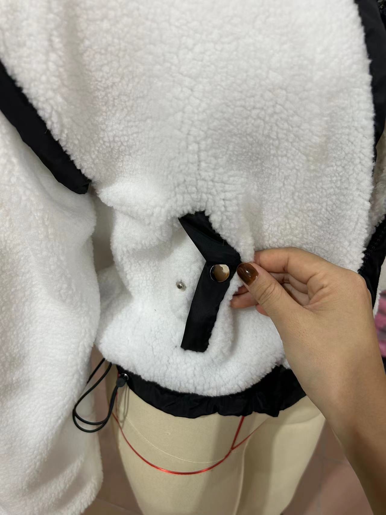 Women Stand Collar Outdoor Sherpa Cardigan Zip Jacket 13